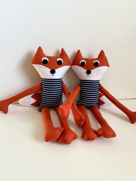 Orange Fox Stuffed Animal with Bushy Tail