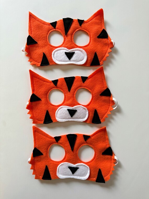 Felt Orange Tiger Mask for Kids