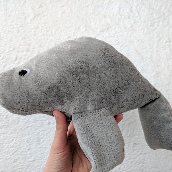 Soft Gray Manatee Plush / Gray Stuffed Animal Manatee Plush