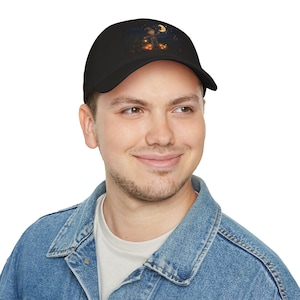Scarecrow Moonlight Patch Low Profile Cap | Halloween Pumpkin Night