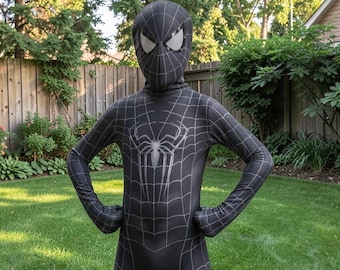 子供用黒ボディスーツ スーパーヒーロー コスプレ ハロウィンコスチューム 男の子 女の子用