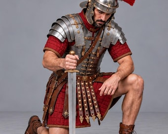 Armatura romana, costume da gladiatore, armatura per LARP, gambeson medievale, costume da soldato romano, armatura storica