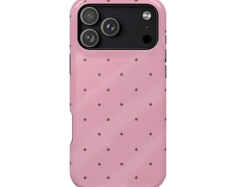 Polka Dot Stars Phone Case | Pink & Brown
