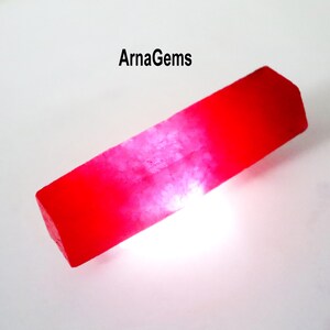 260 Ct Natural Pink Ruby Rough Stone Certified Unheated Untreated Raw Uncut Gemstone 80x18mm for Jewelry Making