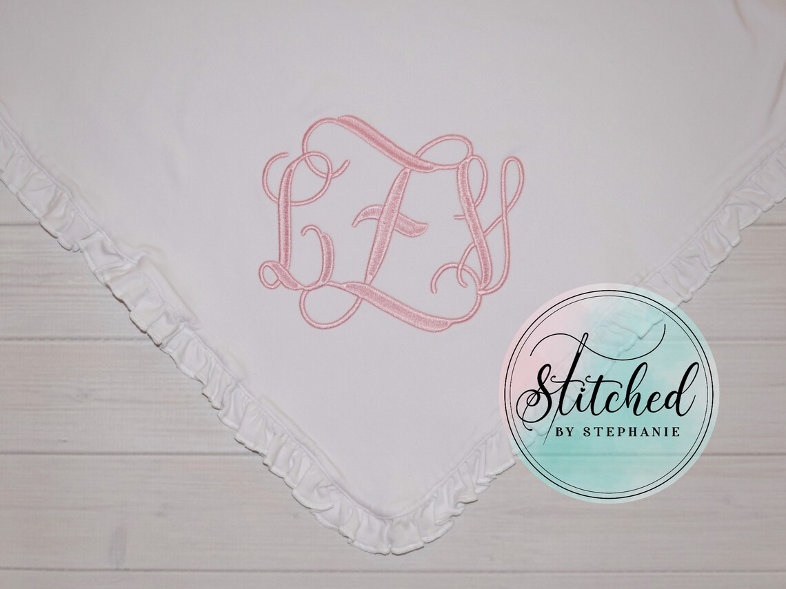 Baby Girl Ruffled Blanket Pink or White Personalized With Name Etsy