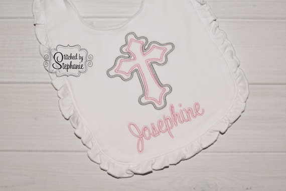New Baby Boys Girls White Bib Christening Baptism Dedication Baby Shower Gift