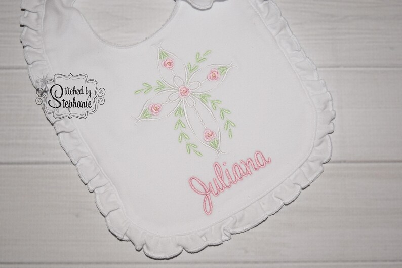 New Baby Boys Girls White Bib Christening Baptism Dedication Baby Shower Gift