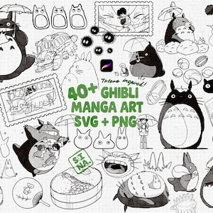 Ghibli Inspired SVG Bundle | Totoro | 40+ Anime Designs (Digital Download)