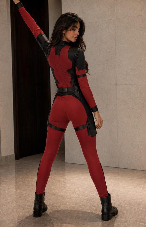 3D Print Superhero Cosplay Jumpsuit for Women, Red & Yellow Hero Bodysuit, Catsuit, Halloween Comic Con Costume, Stretch Suit