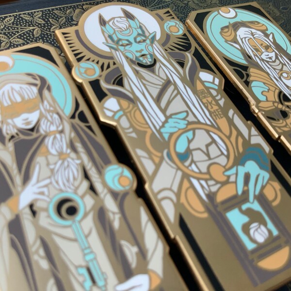 Lantern Enamel Pin Set  Key, Sword, and Lantern Designs Parade Series