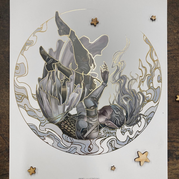 The Sleepless GOLD leaf/ Foil prints 8x10