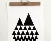 Mountain Eyeland #2 - Beautiful illustration, graphic pattern, geometric poster, black and white poster, wall art, digital art prints