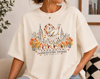 Thanksgiving Parade Shirt, Vintage Comfort Colors Turkey Day Tee, Nostalgic Fall Holiday Top, NYC Turkey Balloon Shirt, Thanksgiving Outfit