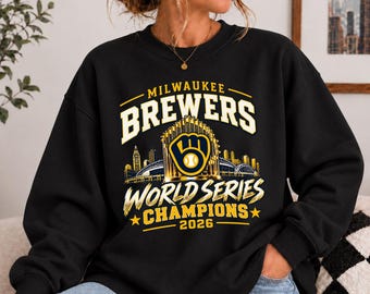 Milwaukee Champions Sweatshirt, Brewers World Series Crew Neck Sweatshirt, Milwaukee Baseball Team Fan Gift, Vintage Championship Graphic