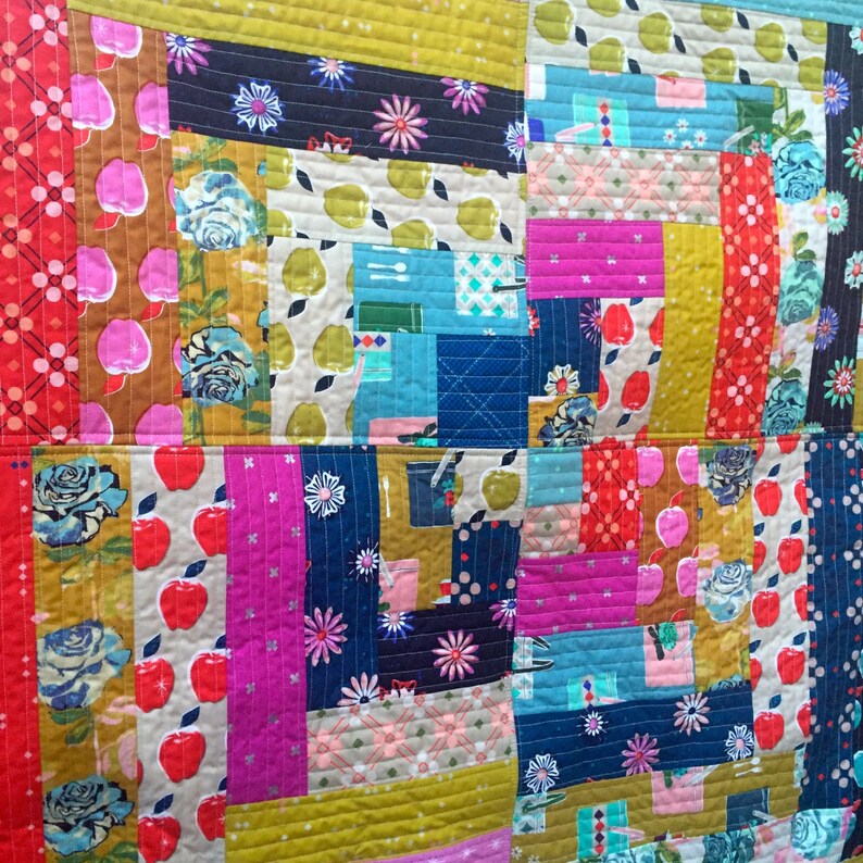 Patchwork Lap Quilt or Sofa Throw Minky Backed Cotton Steel Etsy