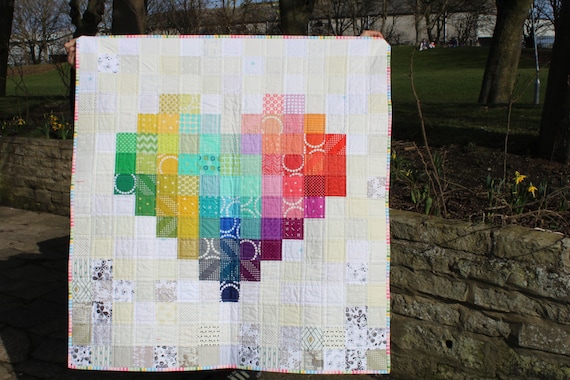 Bespoke quilt Throw Handmade to Order Nursery Decor Twin quilt Patchwork quilt quilted blanket Custom Made Quilt Heart Quilt