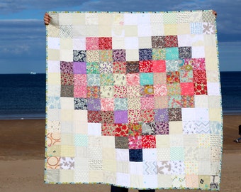 Custom Made Quilt, Patchwork quilt, Handmade to Order, Heart Quilt, Bespoke quilt, Twin quilt, Throw, quilted blanket, Nursery Decor