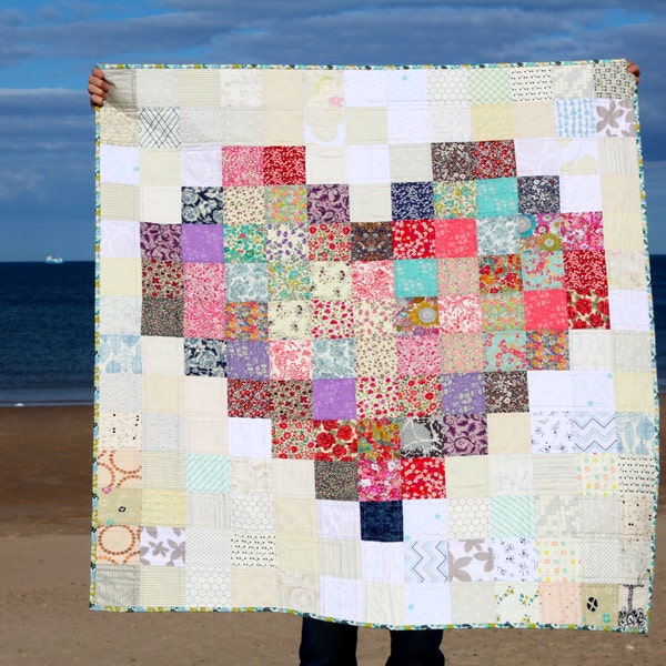 Custom Made Quilt, Patchwork quilt, Handmade to Order, Heart Quilt, Bespoke quilt, Twin quilt, Throw, quilted blanket, Nursery Decor