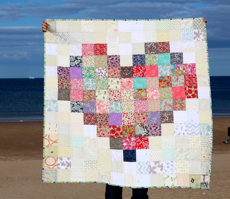 Custom Made Quilt, Patchwork quilt, Handmade to Order, Heart Quilt, Bespoke quilt, Twin quilt, Throw, quilted blanket, Nursery Decor image 1