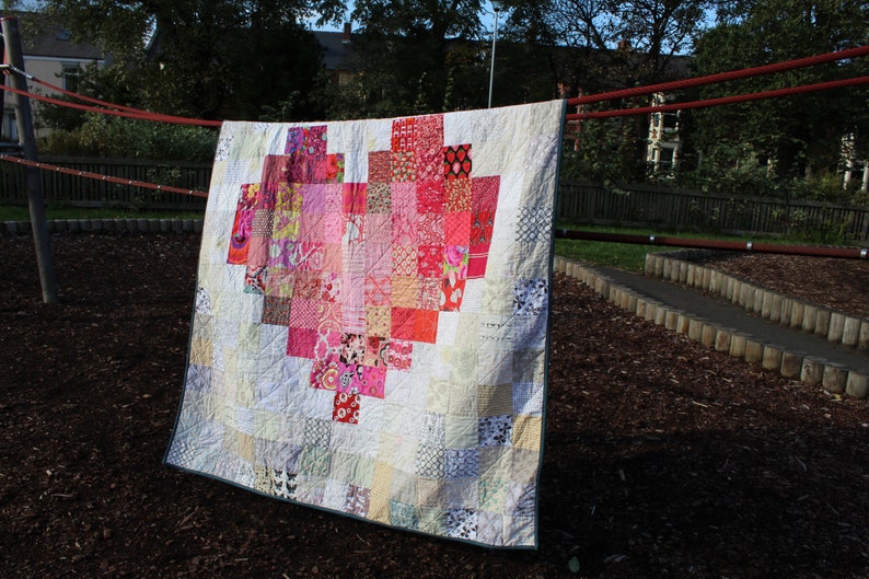 Custom Made Quilt, Patchwork quilt, Handmade to Order, Heart Quilt, Bespoke quilt, Twin quilt, Throw, quilted blanket, Nursery Decor image 3