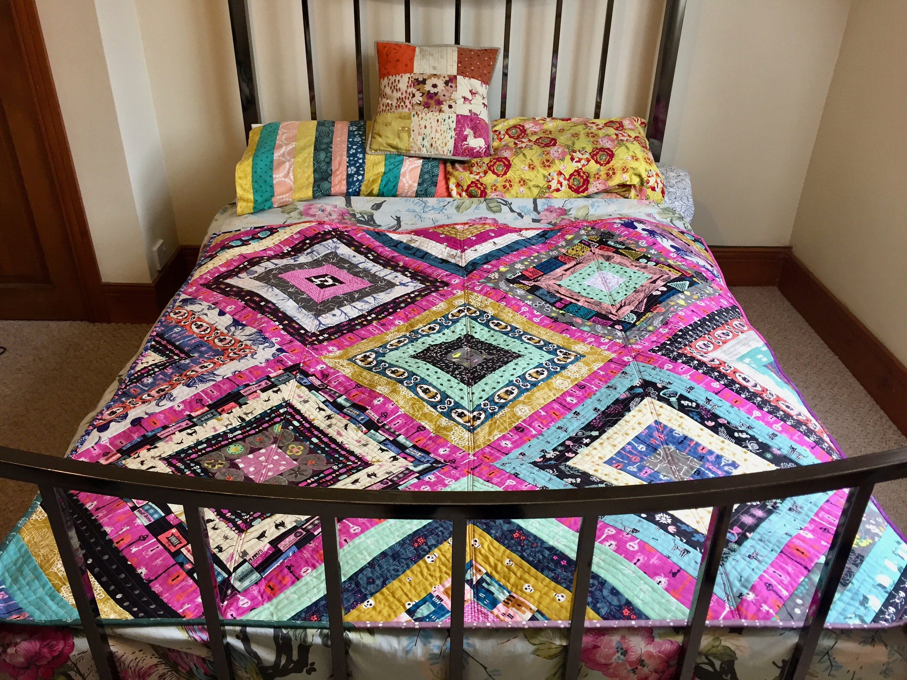 Large Halloween Inspired Patchwork Quilt Velvet Backed Quilt Etsy