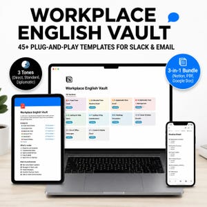 Business English Email Templates and Slack Scripts Notion and Google Docs Vault Corporate Communication Guide for Professionals