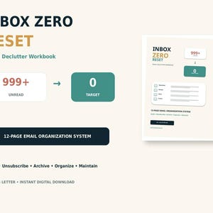 Planificador de Bandeja de Entrada Cero: Cuaderno de trabajo para organizar y despejar el correo electrónico (PDF imprimible)