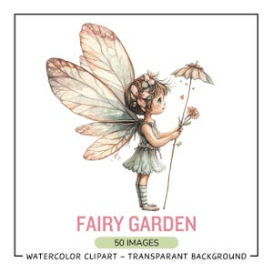 Fairy Garden Clipart Bundle - Watercolor magical garden scenes, Magical fairies Graphics, Fairy House, Mushroom Clipart - magic journal png