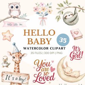Aquarela de boas-vindas para bebê PNG, clipart fofo de chá de bebê, é uma menina, é um menino, arte para recém-nascidos, decoração de parede de berçário, criação de cartões para bebês