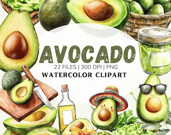 watercolor avocado clip art, avocado clipart, avocado png, guacamole clipart, fiesta clipart, food clipart, guacamole png, vegetable clipart