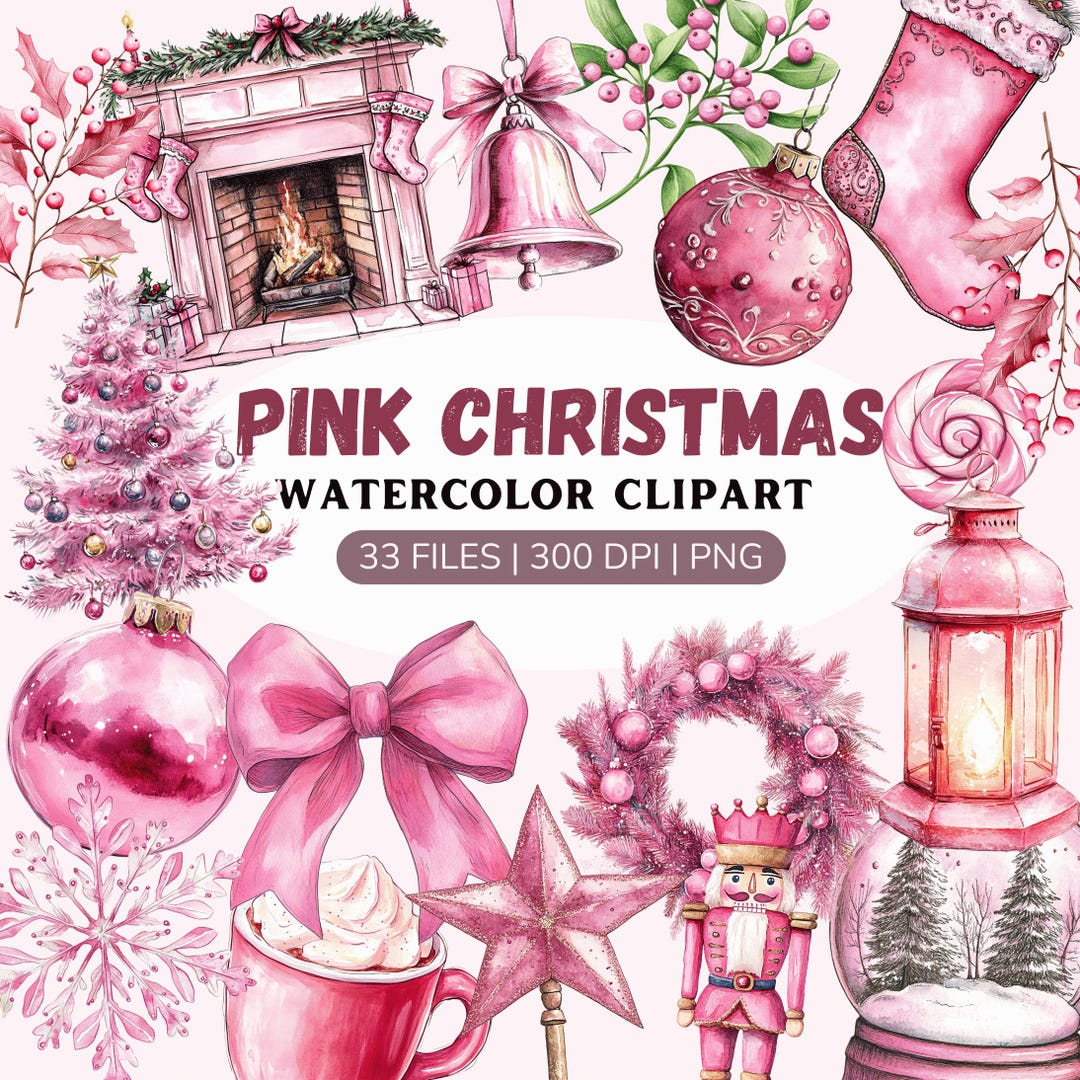 Watercolor Christmas Clipart, Christmas Png, Cozy Christmas, Girly ...
