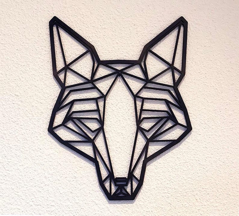 Wooden geometric Fox wall decor abstract fox fox decor | Etsy