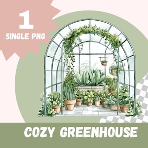 Greenhouse PNG Clipart, Watercolor Gardening Illustrations, Digital Download for Crafts, Plants & Nature Art, commercial use, garden journal