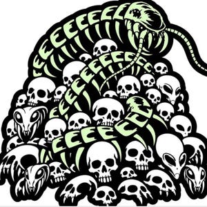 Scavenger's Daughter GLOW-in-the-DARK Embroidered Patch – 12x12 Inch Scolopendra (UV Charger Included)