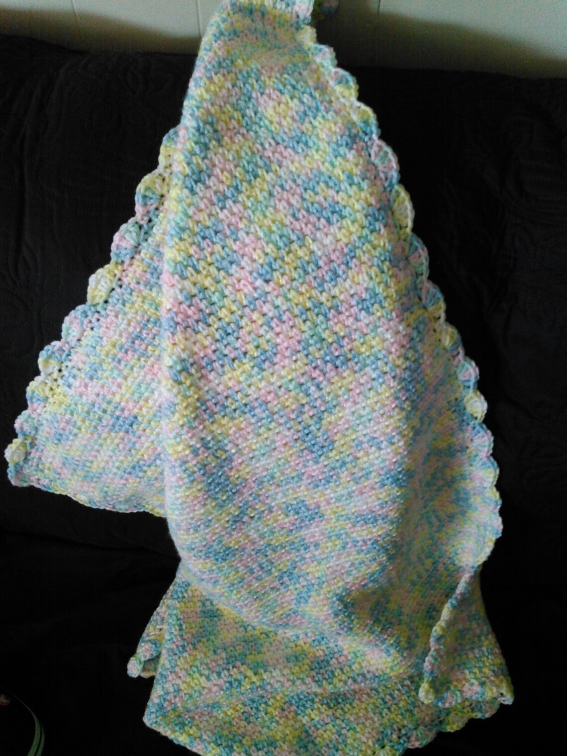 Soft Scalloped Edge Crochet Baby Blanket Etsy