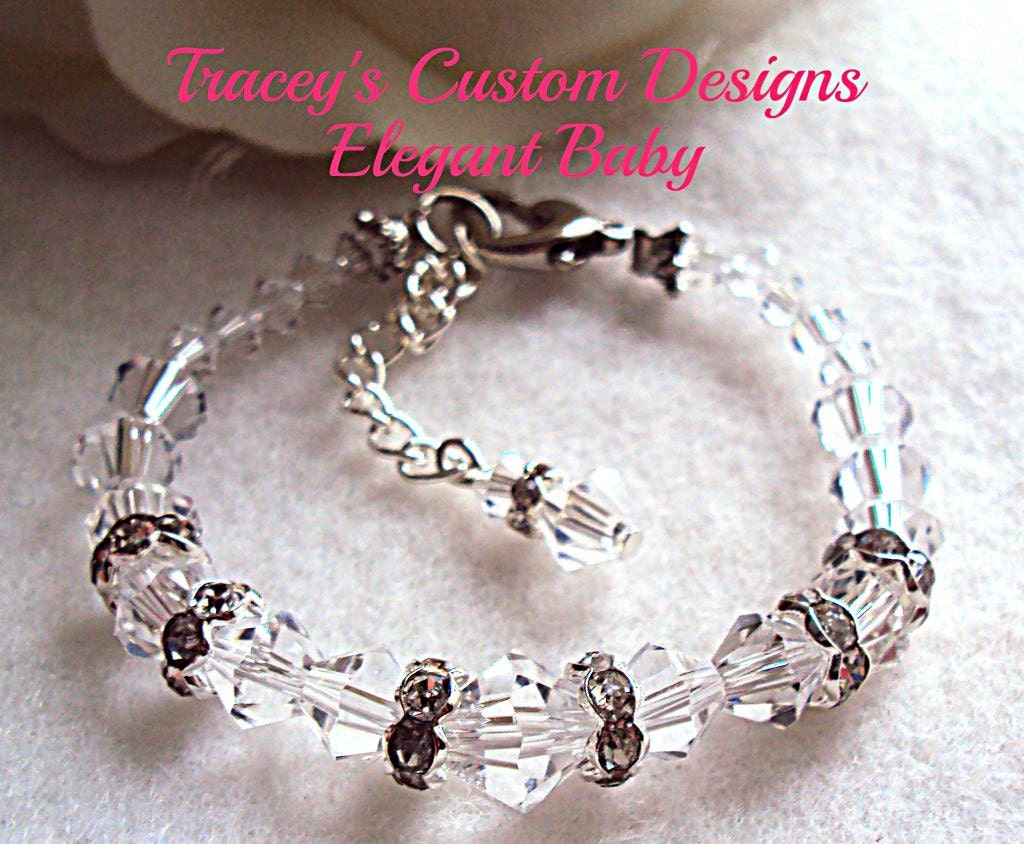 Baby's Elegant Swarovski Crystal Bracelet CUSTOM MADE | Etsy