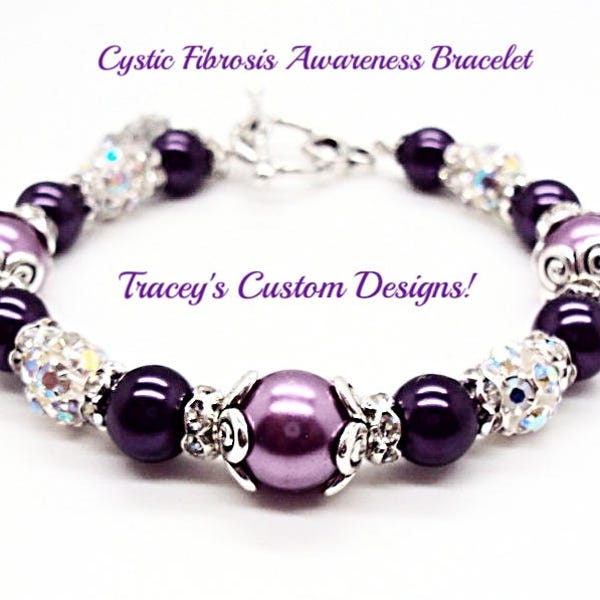 Stunning CYSTIC FIBROSIS AWARENESS Bracelet