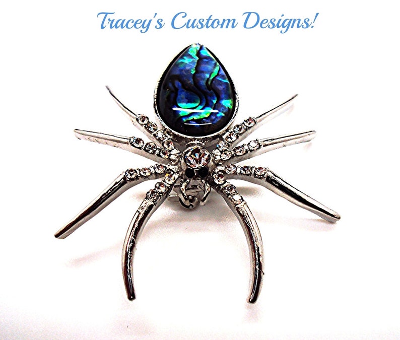 XGALBLA Vintage Austrian Crystal Spider Brooch Pin – Halloween & Fashion Jewelry - View #9