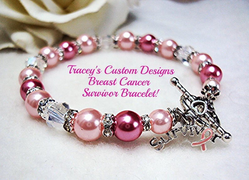 Stunning BREAST CANCER SURVIVOR Bracelet Custom Made Designs Etsy