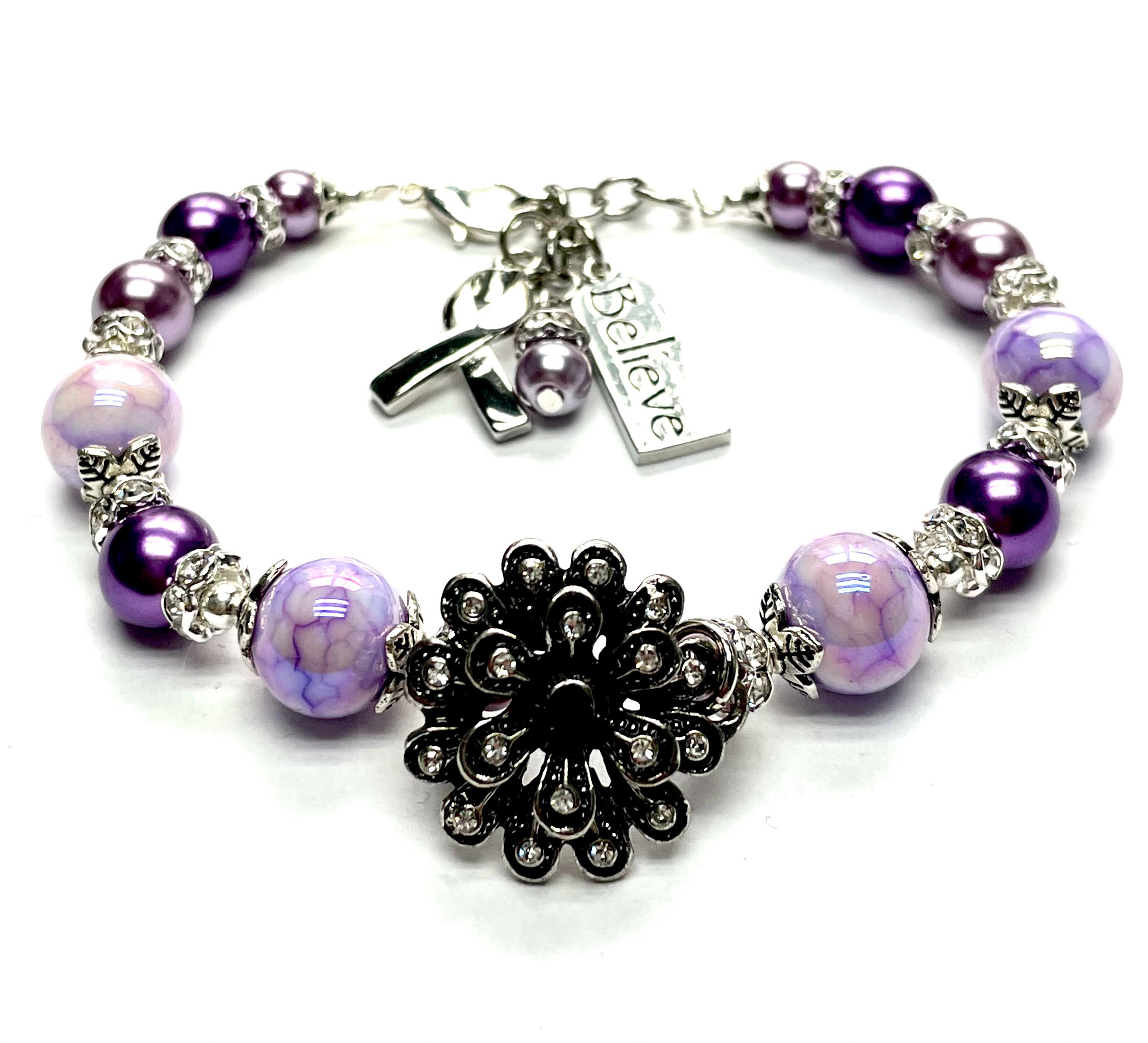 Infinity Collection Purple Ribbon Charm Bracelet India  Ubuy