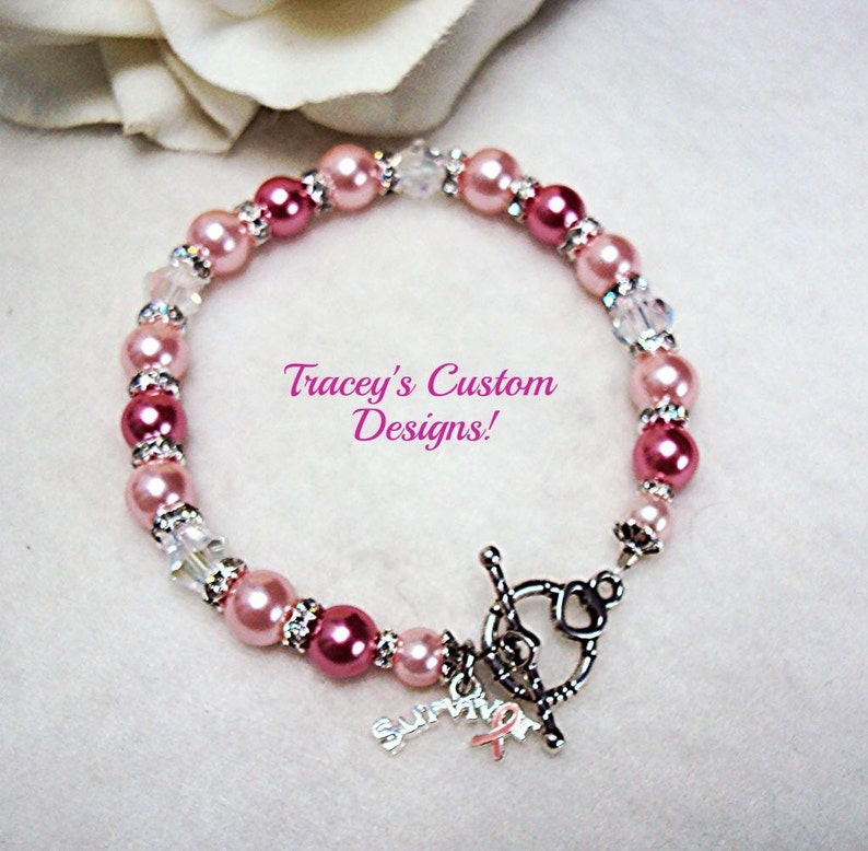 Stunning BREAST CANCER SURVIVOR Bracelet Custom Made Designs Etsy