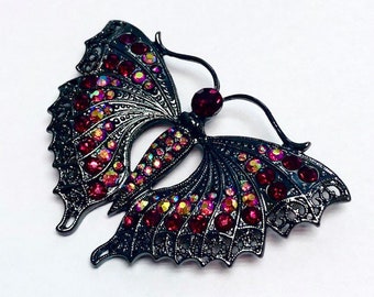 Stunning Swarovski Crystal BUTTERFLY BROOCH