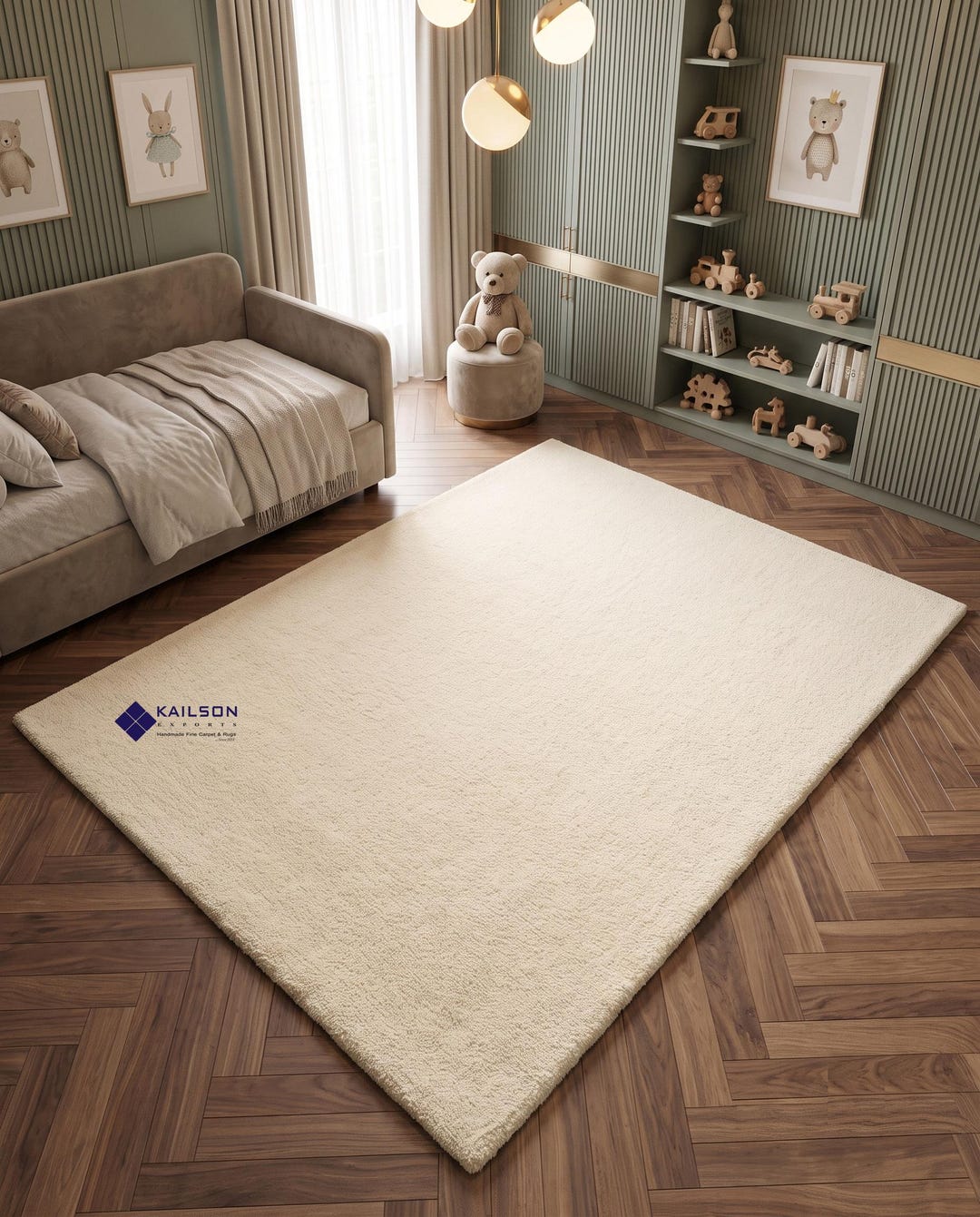 Soft Ivory Rug Handmade Ivory Wool Area Rug, Soft Cream Shaggy Carpet, Scandinavian ...