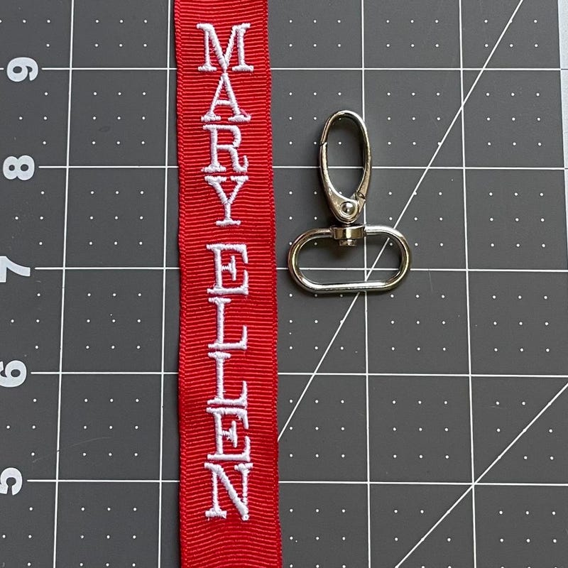 Ribbon With Name Stitched - Etsy