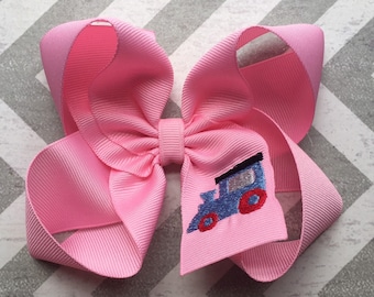 Train Hair Bow/Train Bow/Boutique Hair Bow/Boutique Bow/Train/Embroidered HairBow/HairBow/Bow/Train Birthday Party Hair Bow/Train Birthday