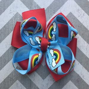 Rainbow Hair Bow/Rainbow Hair Bow/Stacked Hair Bow/Hair Bow