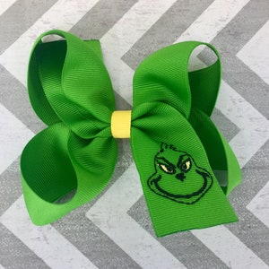 Grinch Boutique Hair Bow/Grinch Hair Bow/Grinch/Christmas Hair Bow/Boutique Hair Bow