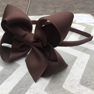 Brown Boutique Bow Headband/Fall Hair Bow/Brown Hair Bow/Brown Headband