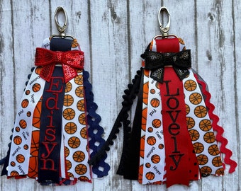 Basketball Zipper Pull/Basketball Bag Tag/Basketball gift/Basketball Bag ID