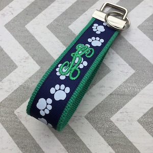 Monogrammed Paw Print Key Fob/Paw Print Key Fob/Paw Print Gift/Paw Print/Dog Lover Gift/School Key Fob/Teen Gift/Paw Keychain/Monogrammed